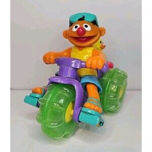 2001 Sesame Street Ernies Splashing Fun Trike Rubber Ducky Pull/Bath Toy Working